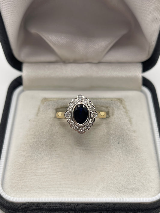 18ct gold sapphire and diamond ring