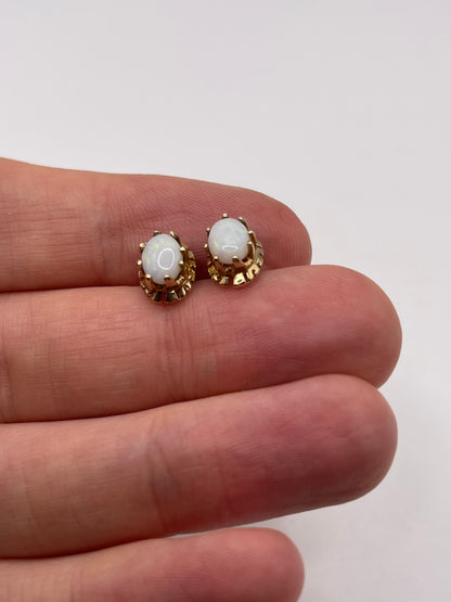 9ct gold opal earrings