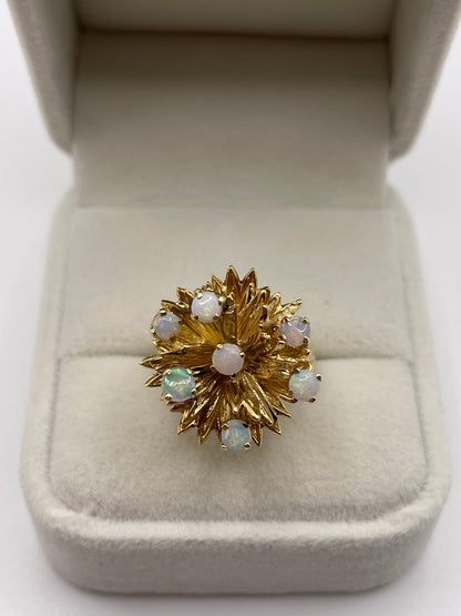 14ct gold opal cluster ring