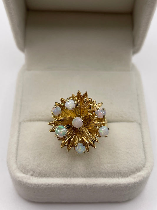 14ct gold opal cluster ring