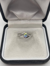 Load image into Gallery viewer, 9ct white gold topaz and diamond ring
