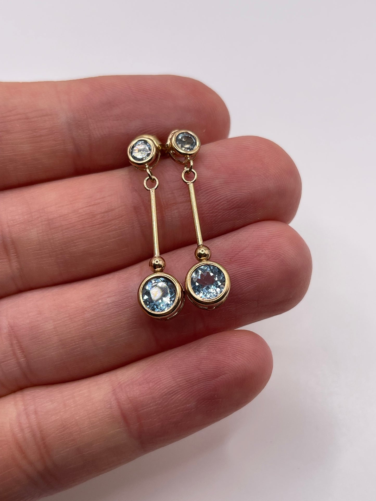 9ct gold blue topaz earrings
