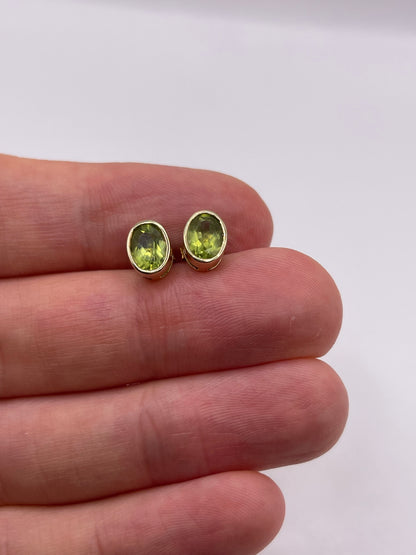 9ct gold peridot earrings