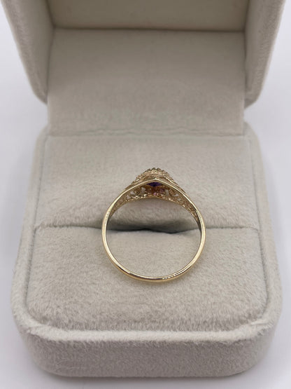9ct gold amethyst heart ring