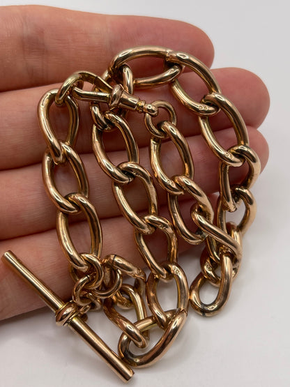 9ct rose gold Albert chain