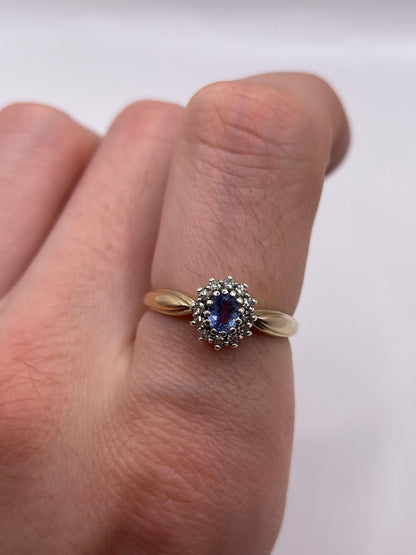 9ct gold sapphire and diamond ring