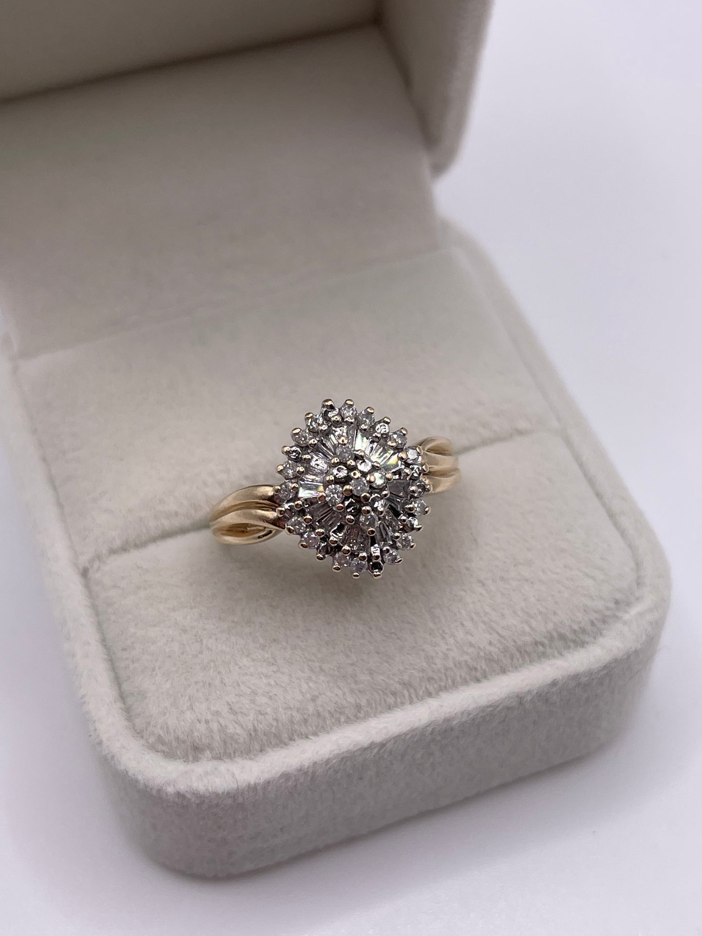 9ct gold diamond cluster ring