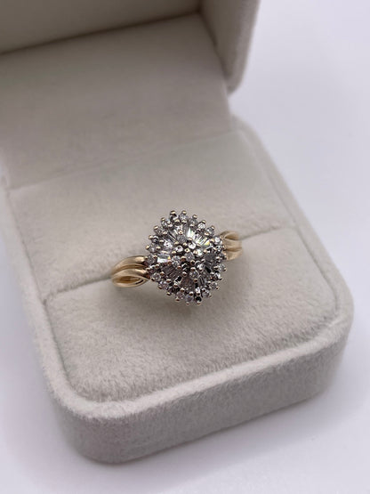 9ct gold diamond cluster ring
