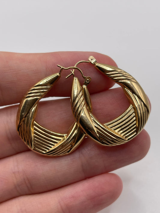 9ct gold creole earrings