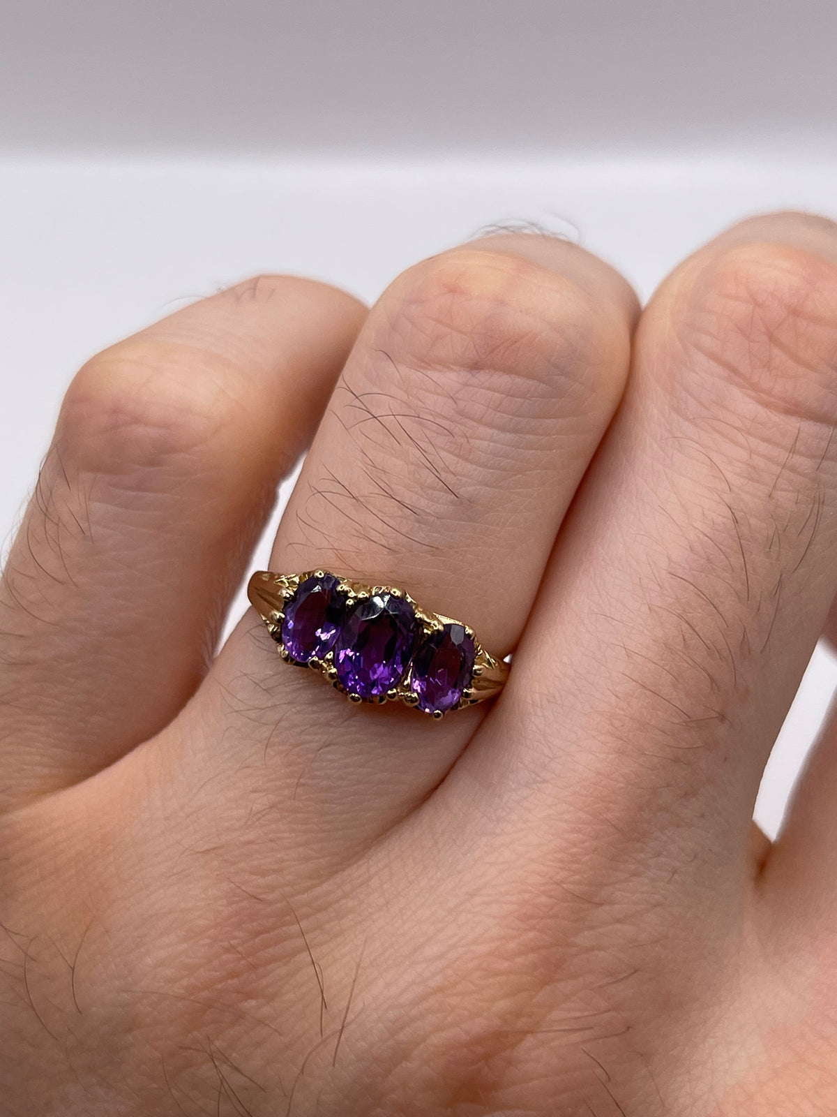 9ct gold amethyst ring