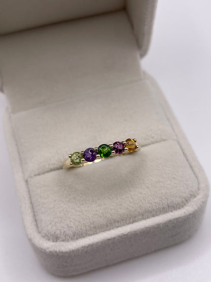 9ct gold multi gemstone ring