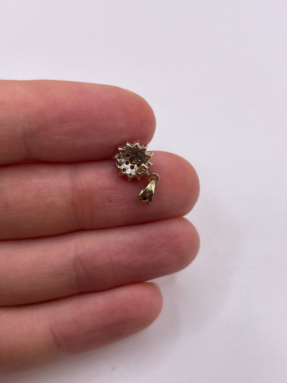 9ct gold diamond cluster pendant