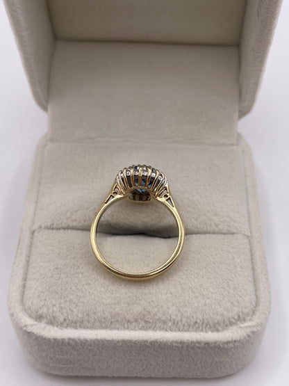 9ct gold topaz and diamond ring