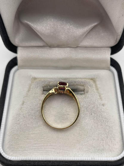 9ct gold ruby and diamond ring