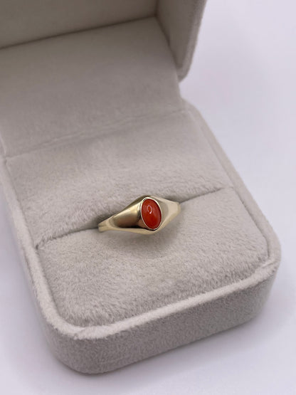 9ct gold coral ring