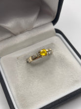 Load image into Gallery viewer, 9ct gold yellow sapphire and diamond ring
