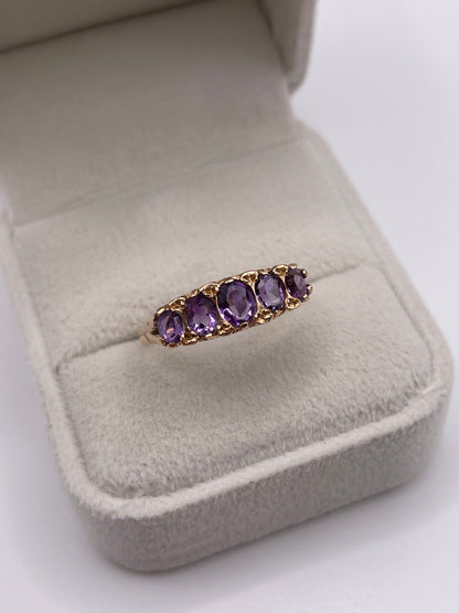 9ct gold amethyst ring