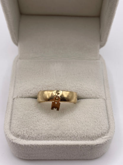 14ct gold initial M ring