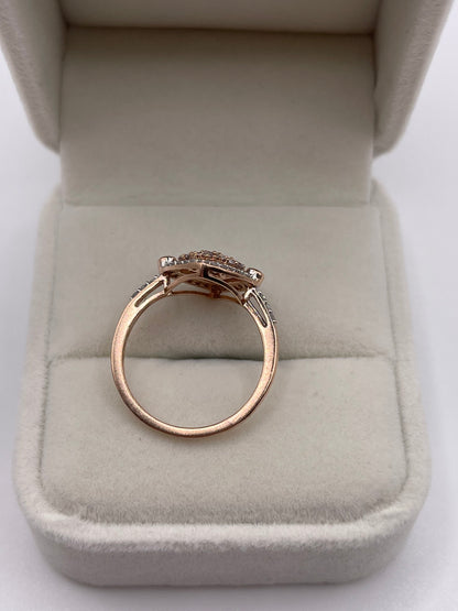 9ct rose gold diamond cluster ring