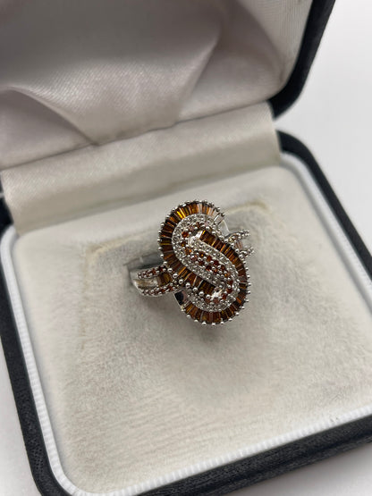 9ct white gold diamond cluster ring