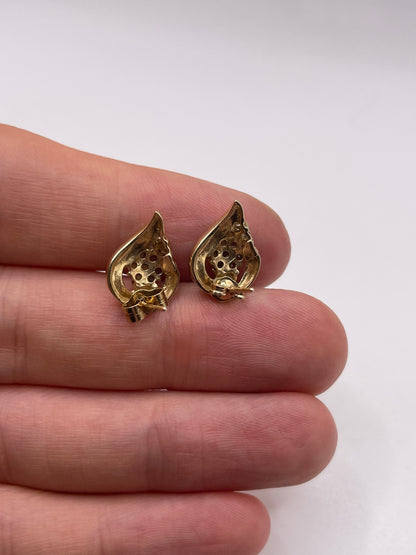 9ct gokd alexandrite and diamond earrings