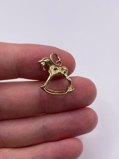 9ct gold rocking horse charm