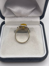 Load image into Gallery viewer, 9ct gold fluorite and zircon ring
