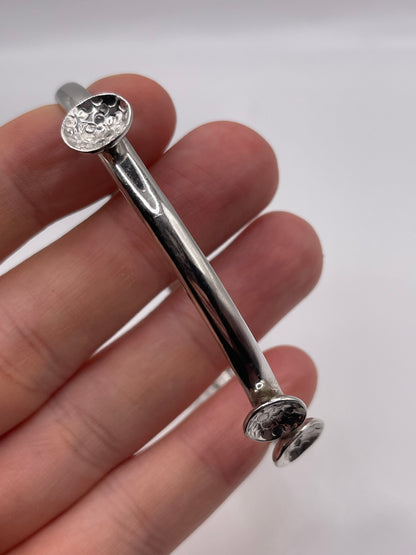 Silver hammered bangle