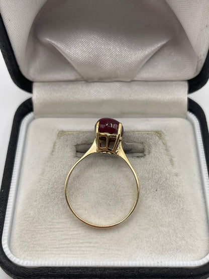 9ct gold star ruby ring