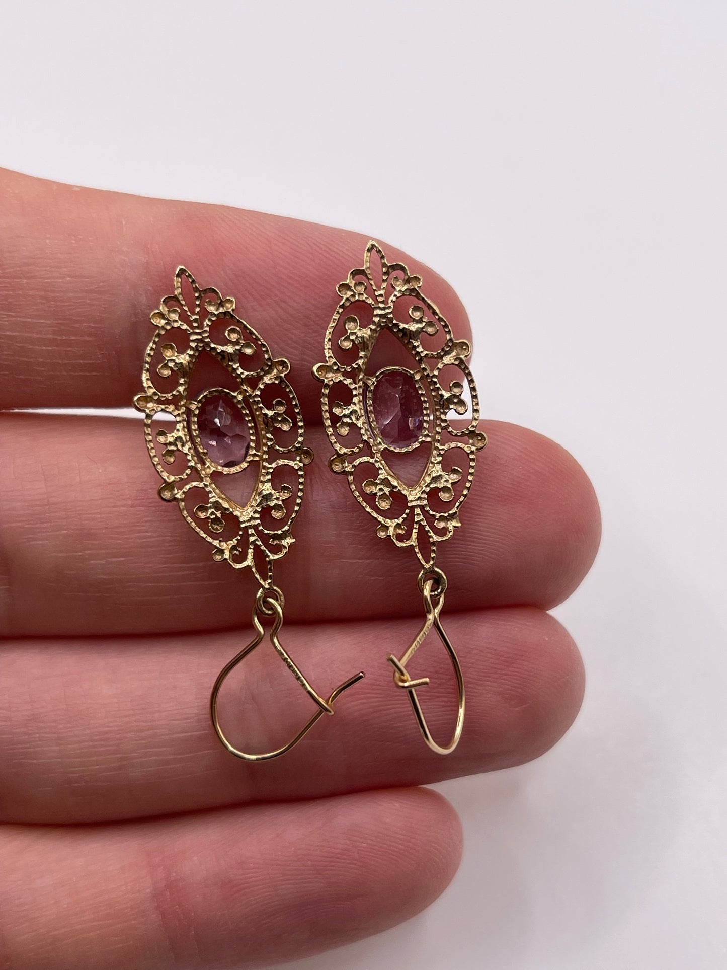 9ct gold amethyst earrings