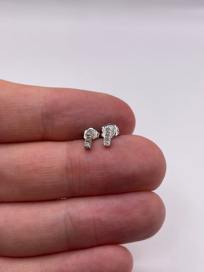 9ct white gold diamond earrings
