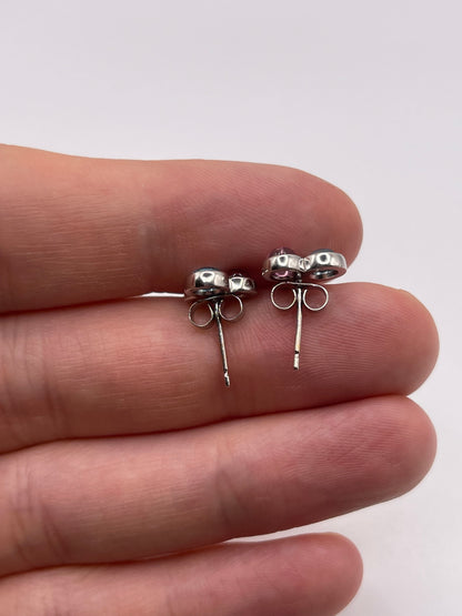 9ct white gold multi gemstone earrings