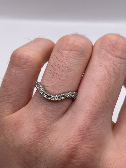18ct white gold diamond wishbone ring