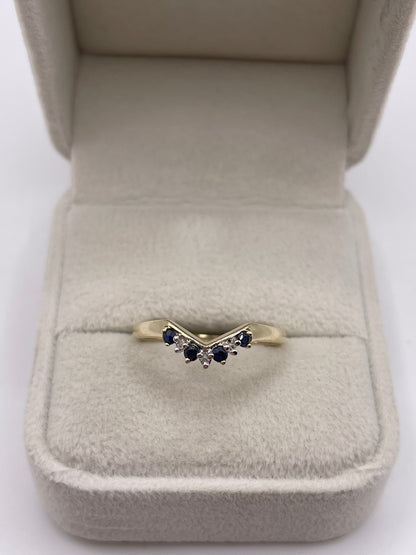 9ct gold sapphire and diamond ring