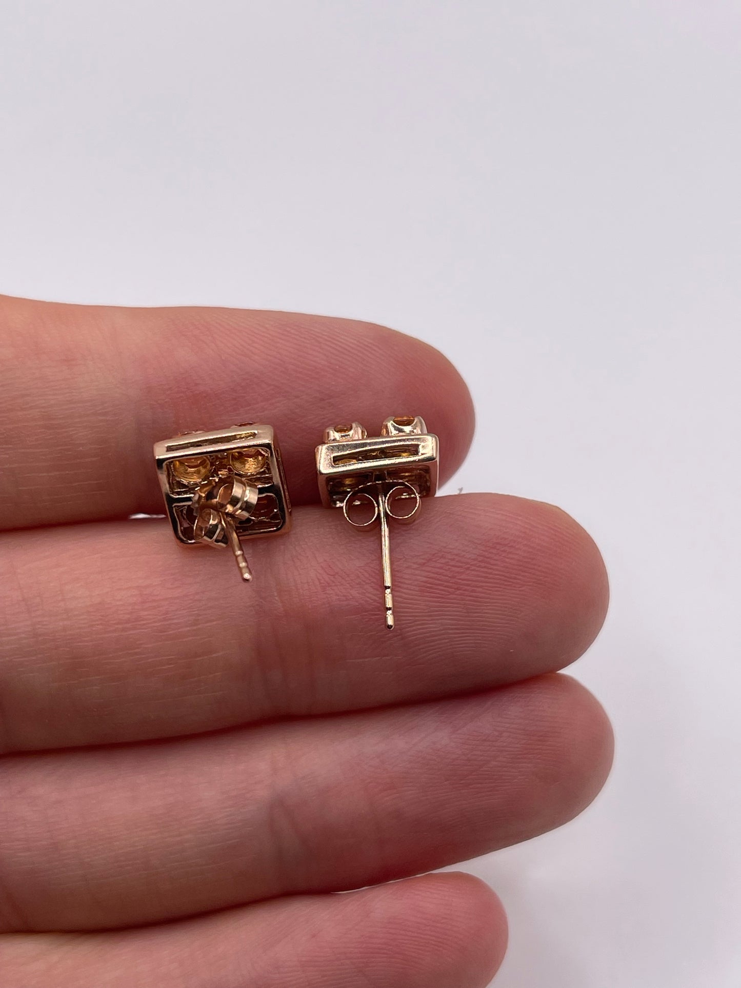 9ct rose gold citrine earrings