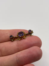 Load image into Gallery viewer, Antique 15ct gold amethyst brooch
