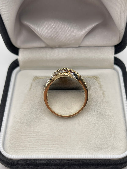 9ct gold diamond cluster ring