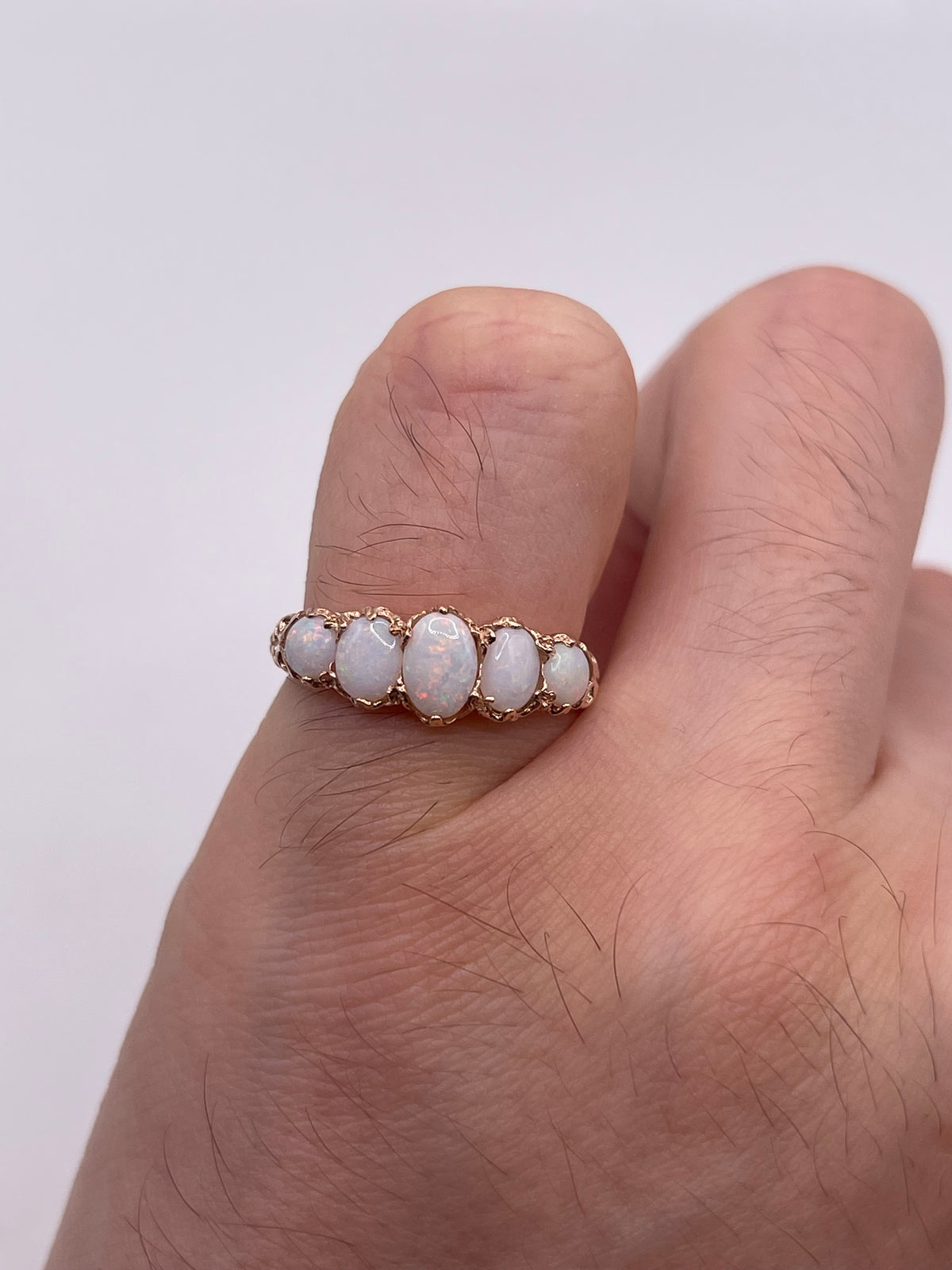 9ct rose gold opal ring