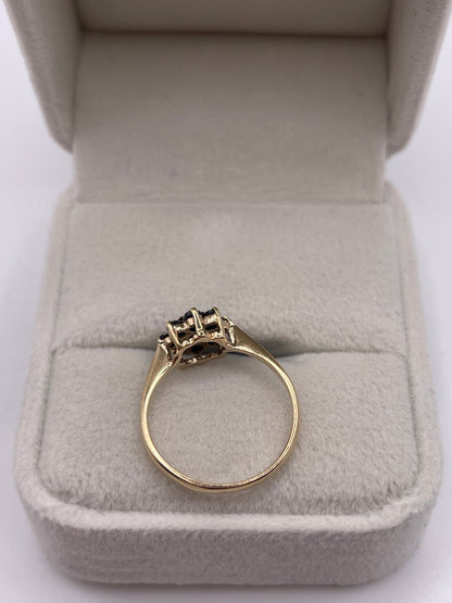 9ct gold sapphire cluster ring