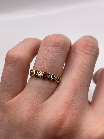 9ct gold ruby and diamond ring