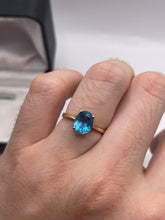 Load image into Gallery viewer, 14ct gold blue topaz ring
