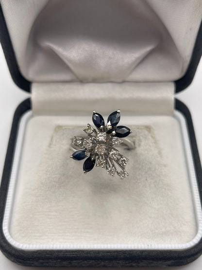18ct white gold sapphire and diamond ring