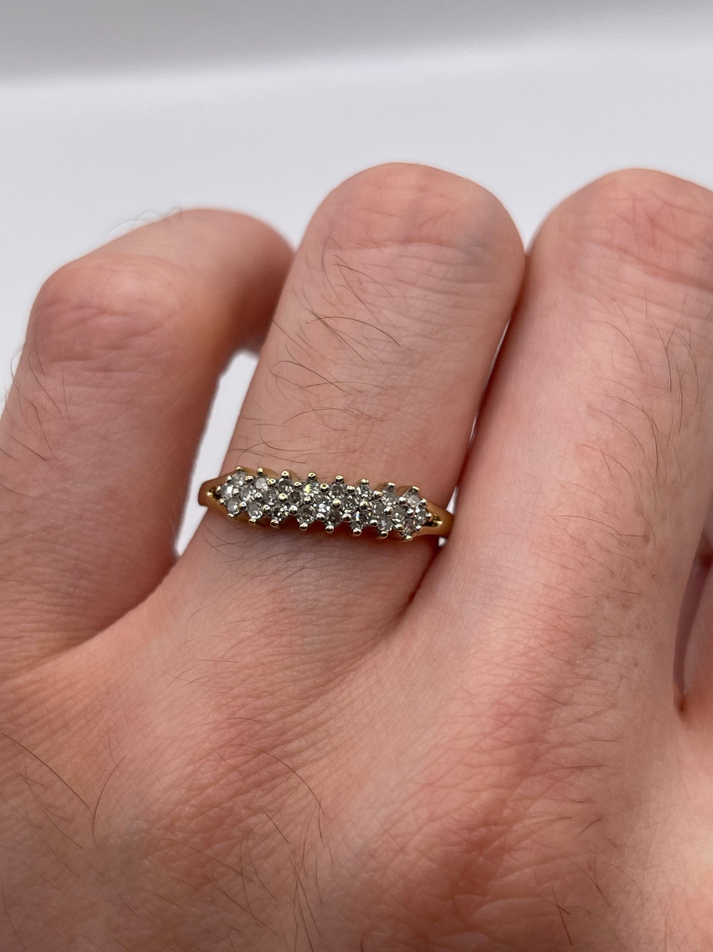 9ct gold diamond cluster ring