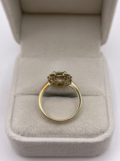 9ct gold topaz and peridot ring