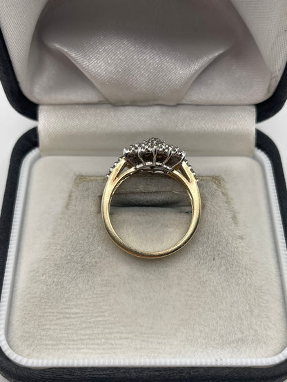 9ct gold diamond cluster ring