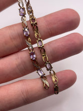 Load image into Gallery viewer, 9ct gold amethyst and diamond bracelet
