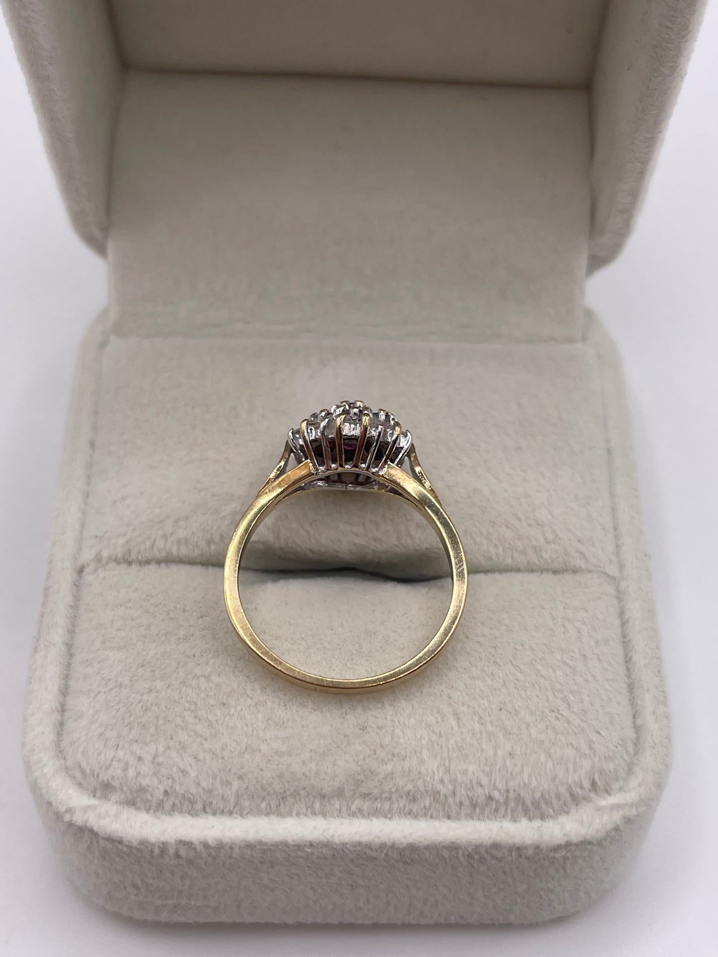 9ct gold ruby and diamond ring