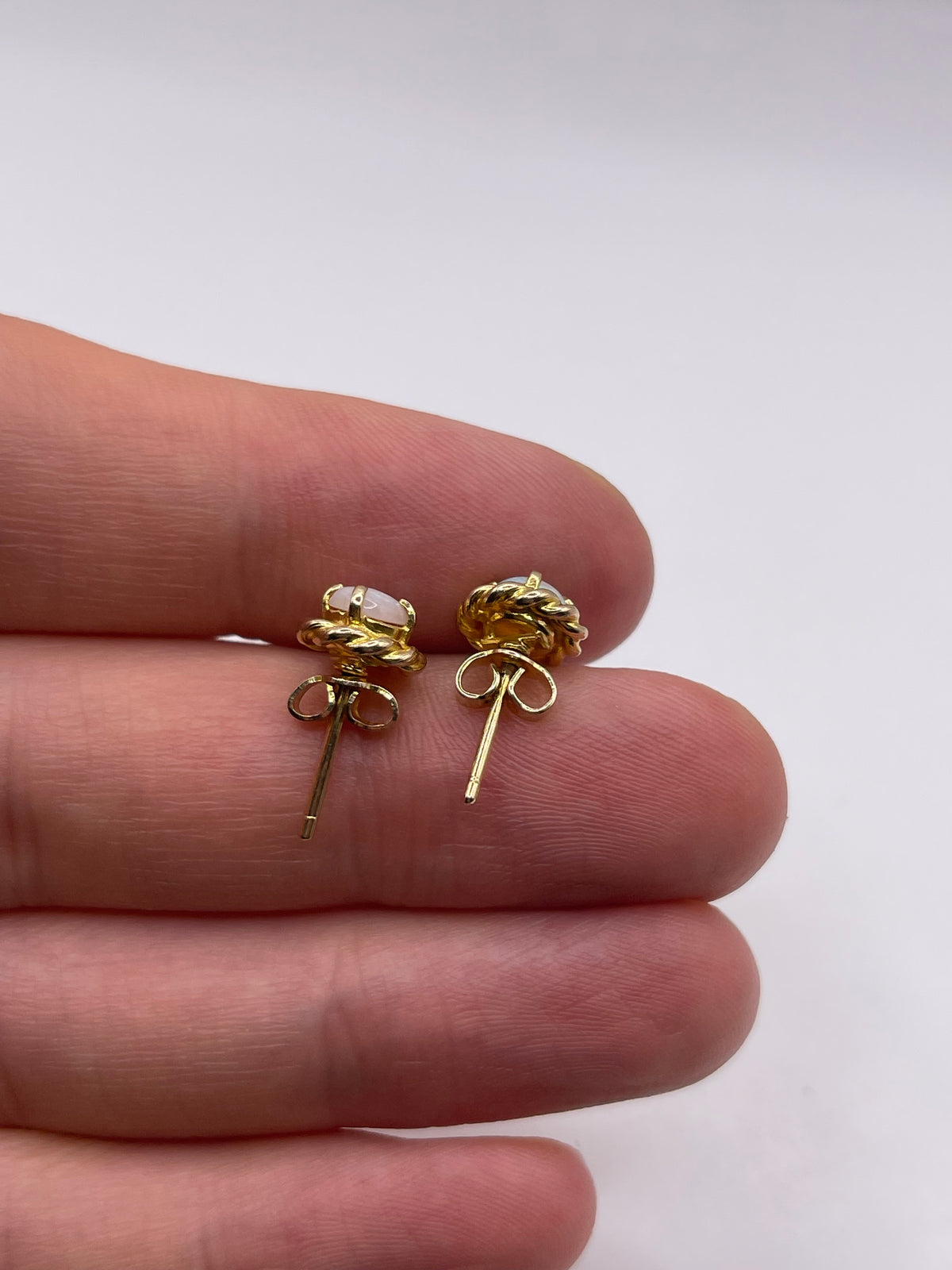9ct gold opal earrings