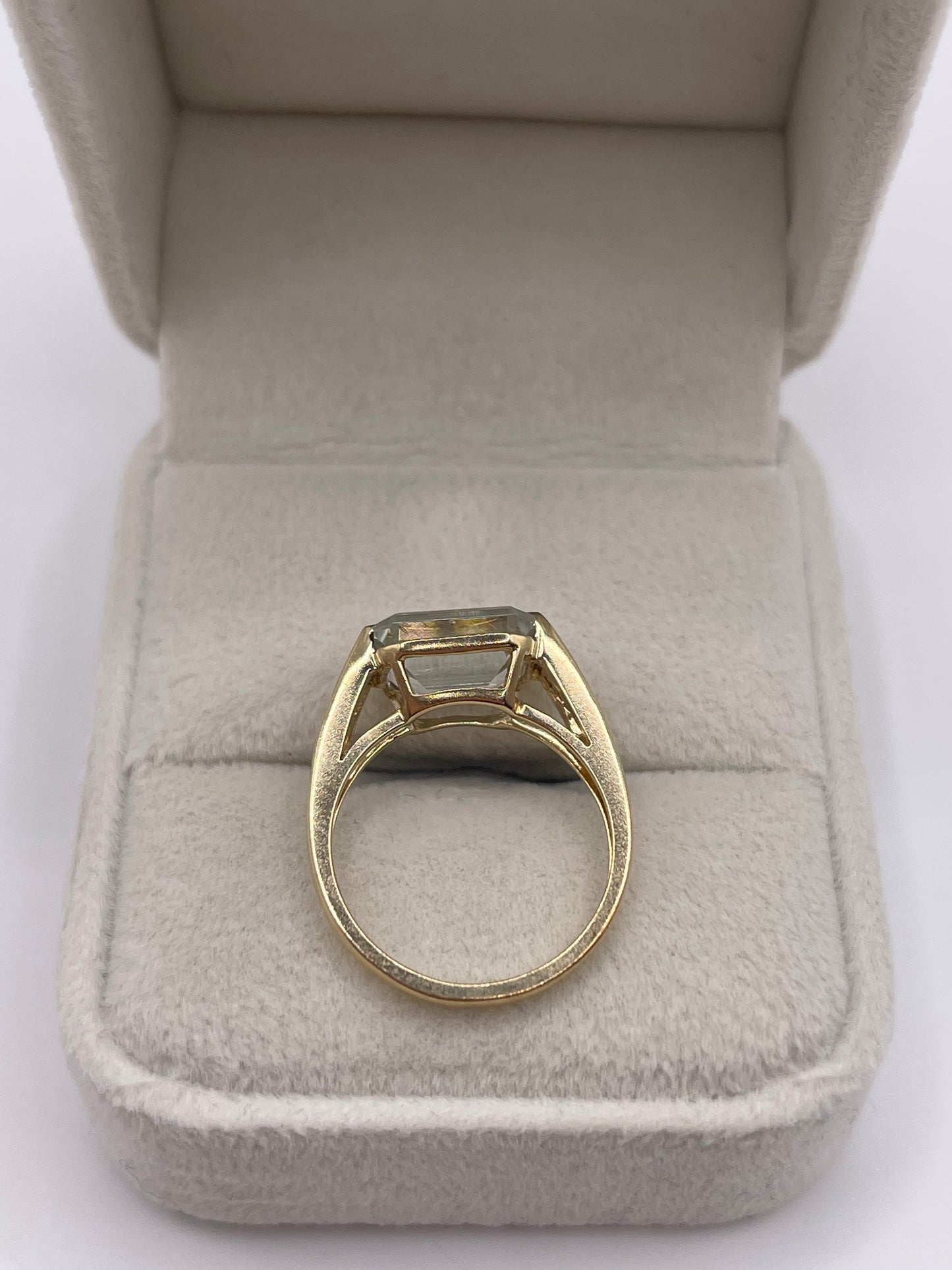 9ct gold aquamarine and Smokey quartz ring