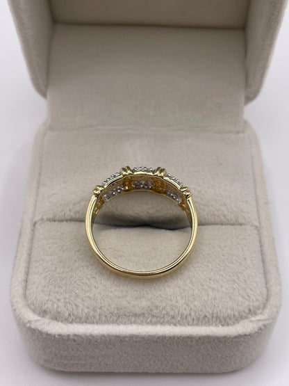 9ct gold diamond cluster ring
